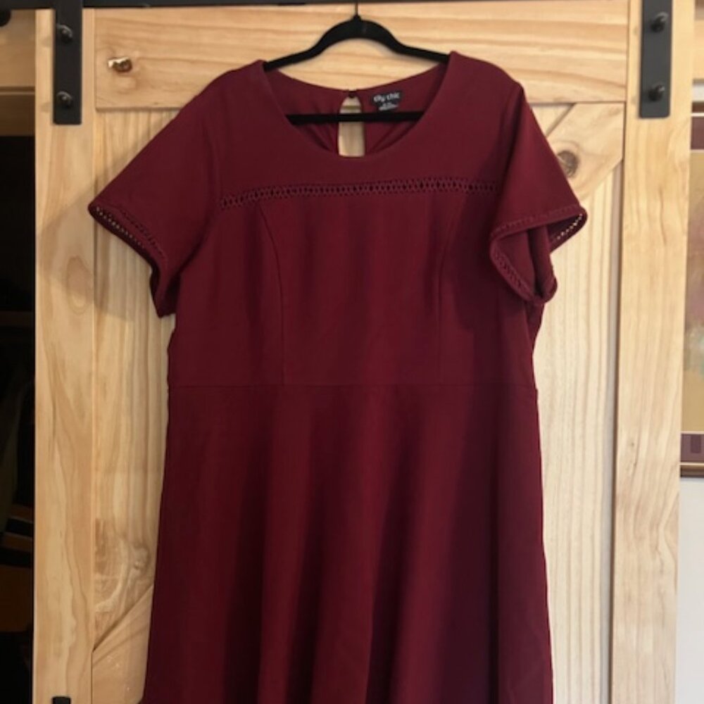 City Chic Dress with Trim Detailing